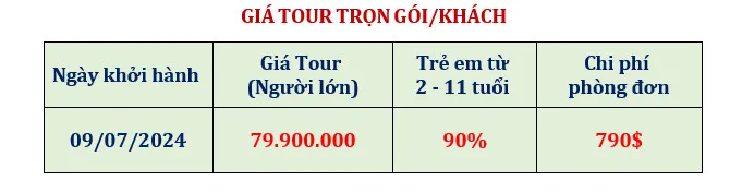 BẢNG GIÁ TOUR HAWAII 2024