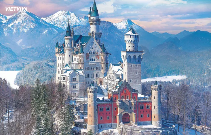 Lâu đài Neuschwanstein vào mùa đông