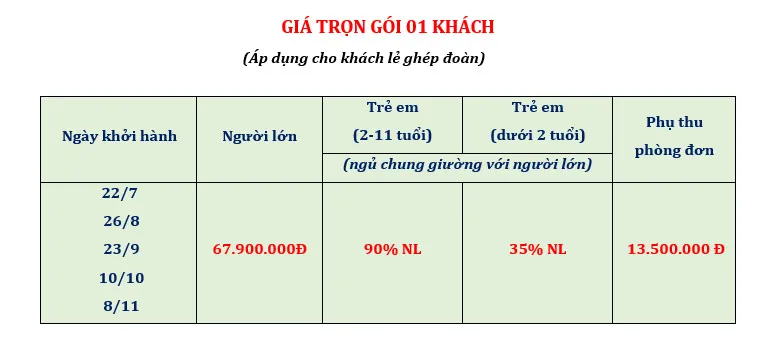 BẢNG GIÁ TOUR 5NC - ĐỨC BỈ HÀ LAN LUX PHÁP 2024